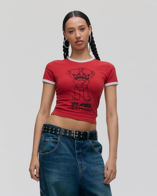 MARC JACOBS Marc Jacobs Angry Teddy Baby Tee in Red Multi