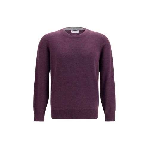 Cashmere Crewneck Sweater — Purple