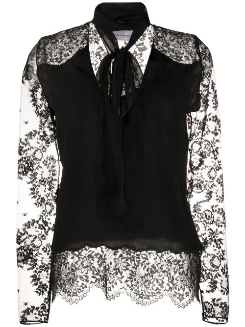 Lace sleeve blouse - Black
