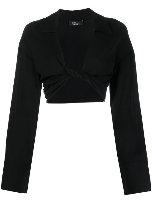 Twist-detail cropped top - Black