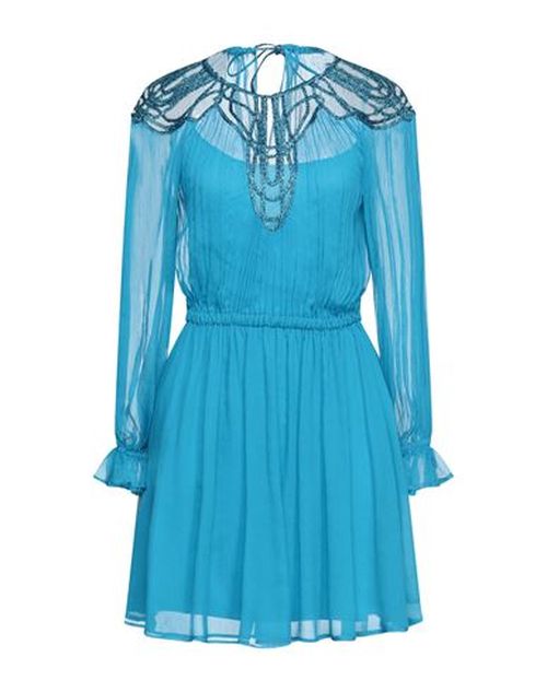 Woman Mini dress Azure Size 4 Silk