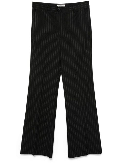 Pinstripe flared trousers - Black