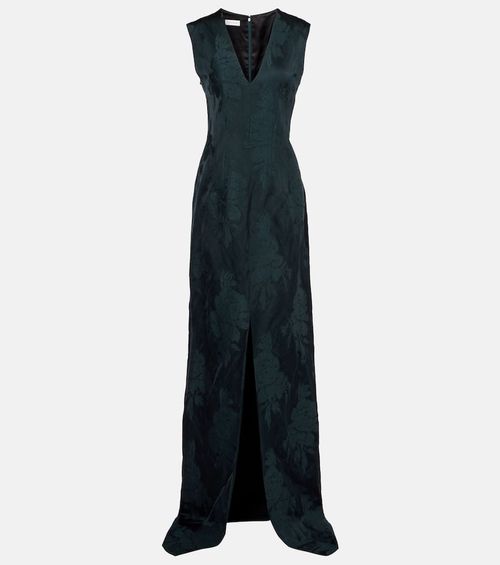 Floral jacquard gown