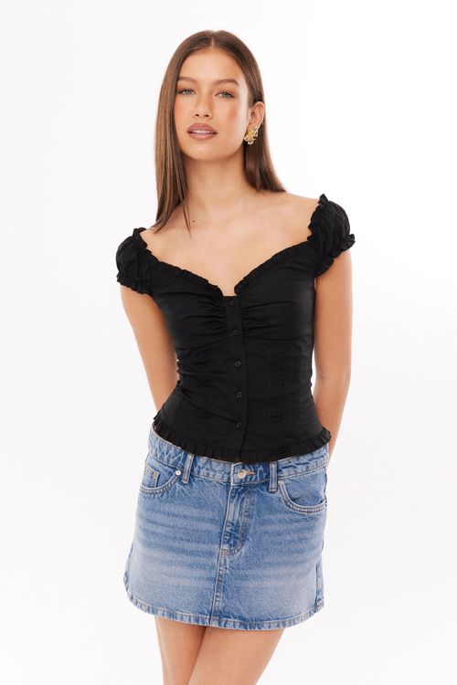 Ariana Off Shoulder Top - Black