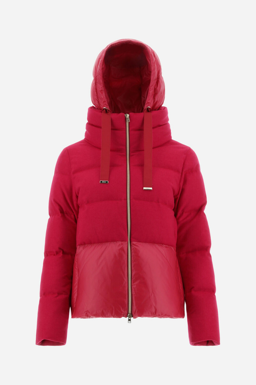 Cashmere-Silk Blend Down Jacket — Pink