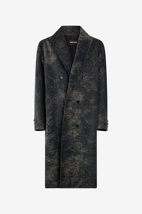 Double-breasted Coat With Distressed Effect