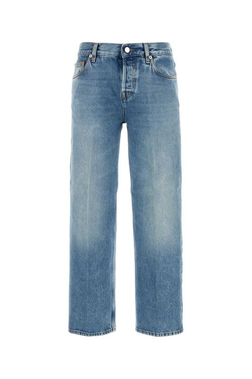 5-Pocket Cut Denim Jeans — Blue