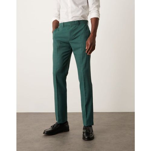 ASOS DESIGN Mens slim suit trousers in green crosshatch - 30W