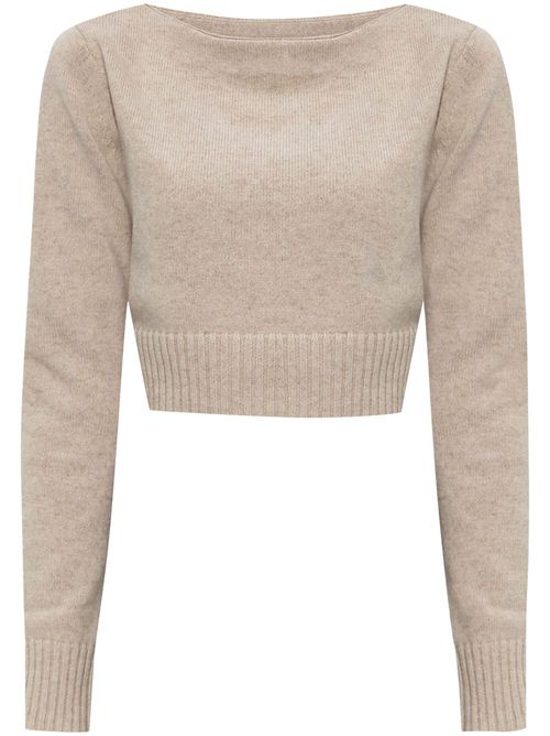 Cropped knitted top - Neutrals