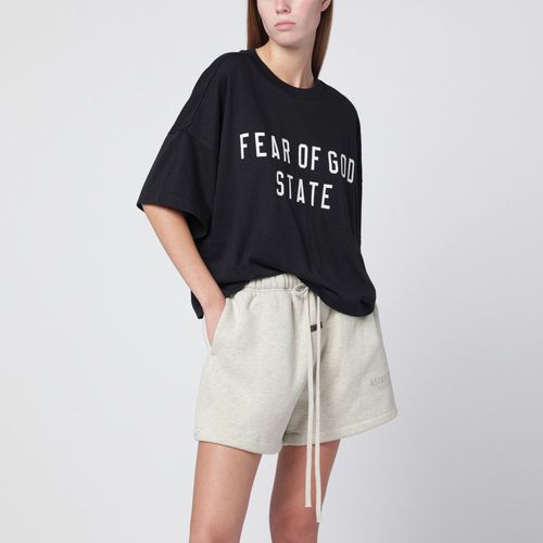 FEAR OF GOD ESSENTIALS 여성 Black crewneck T-shirt with logo 125SP257160FW/R_FEARE-JB_323-S