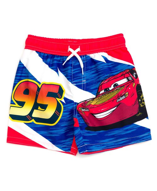 Toddler Boys Pixar Lightning McQueen Swim Trunks Bathing Suit - Blue / red