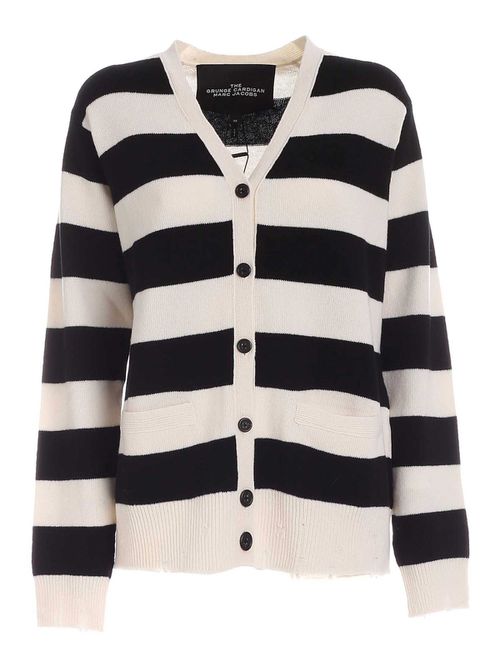 Striped wool cardigan