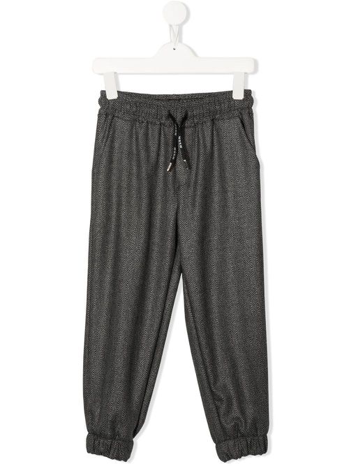 Chevron-knit drawstring trousers - Grey