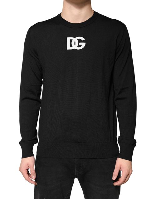 Logo-Embroidered Wool Sweatshirt — Black