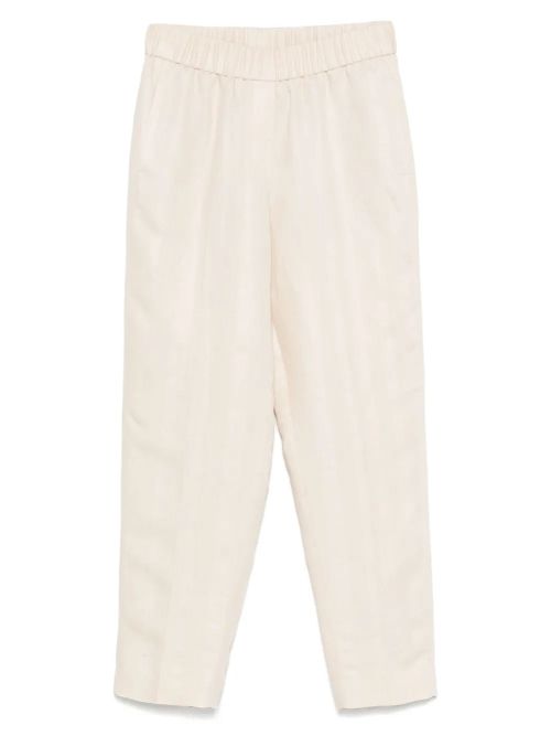 Interlock-Twill Trousers — Beige