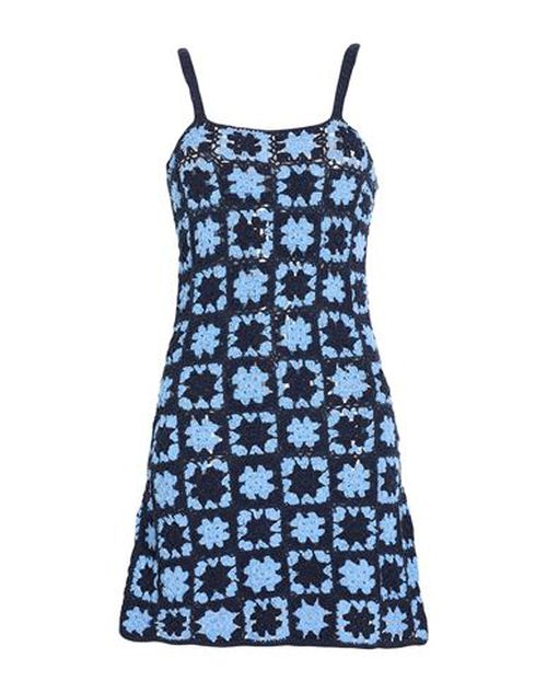 Crochè Woman Mini dress Midnight blue Size XS Cotton
