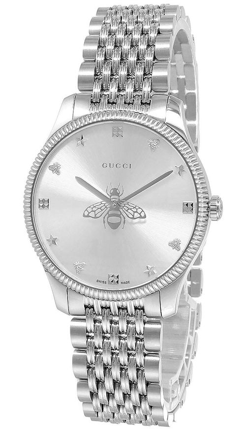 GUCCI G-Timeless 36MM SS Silver Dial Slim Unisex Watch YA1264153