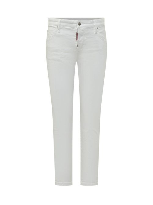 White Straight Mid Rise Jeans