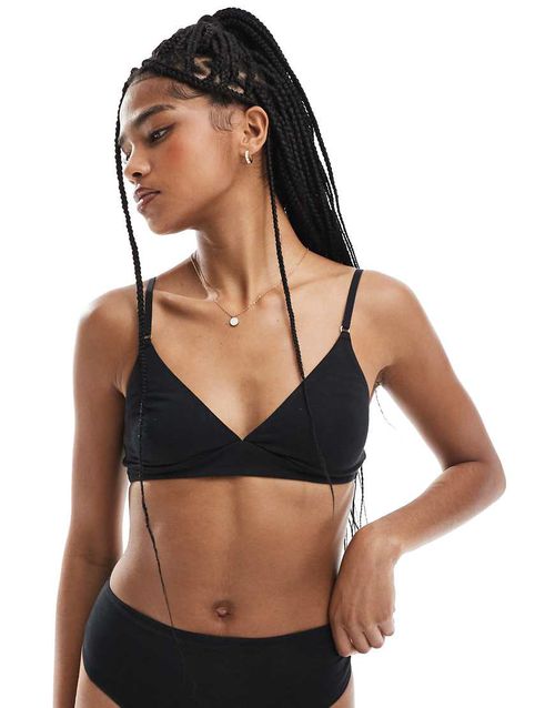 Lindex cotton soft bra in black