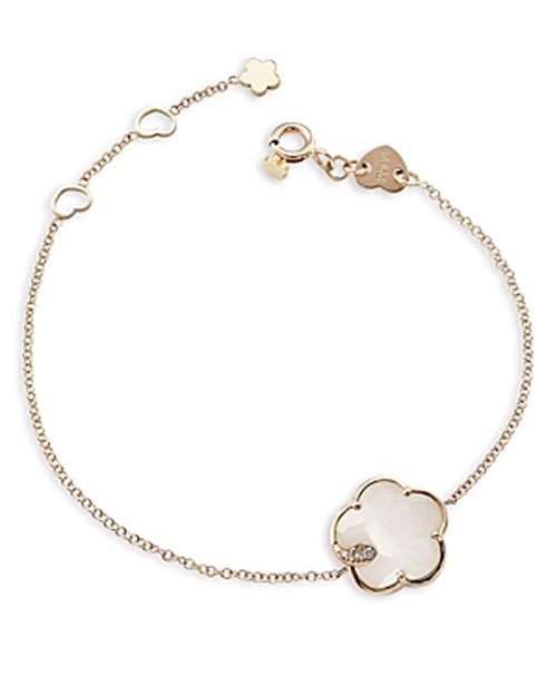 18k Rose Gold Petit Joli White Agate & Diamond Bracelet