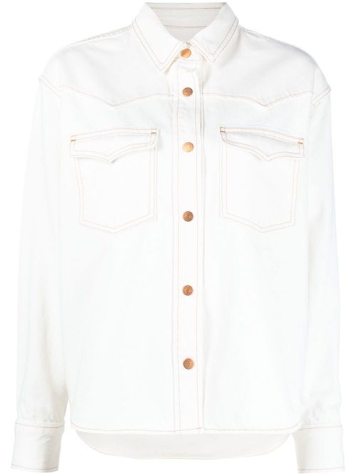 Button-down denim jacket - Neutrals