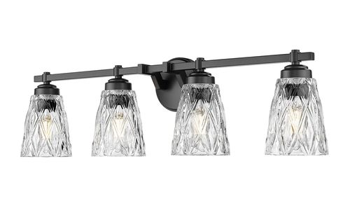 Matte Black Bathroom Vanity Light from the Andree Collection