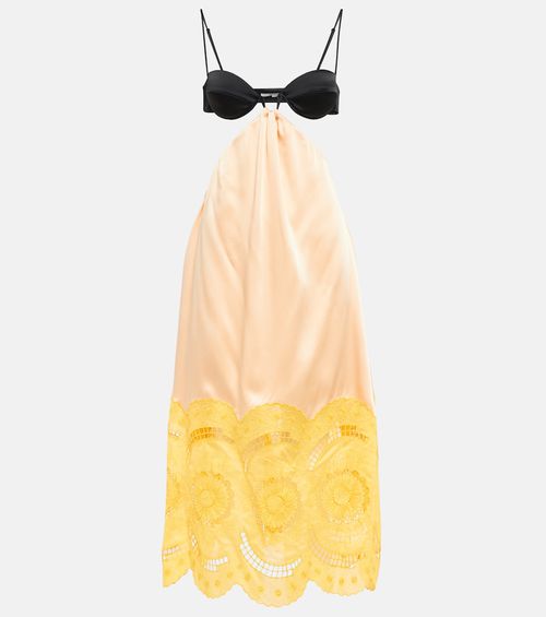 Embroidered cutout gown