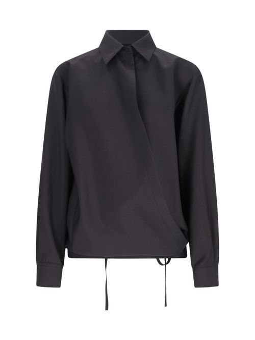 Wool & Mohair Blend Silk-Trim Shirt for Women