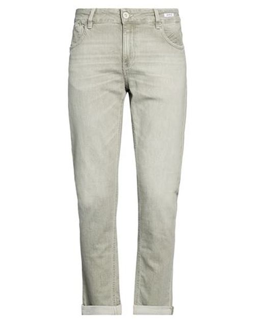 Man Jeans Military green Size 35 Cotton, Elastane
