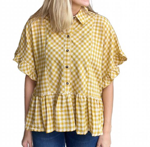 Southern Gingham Top In Mustard