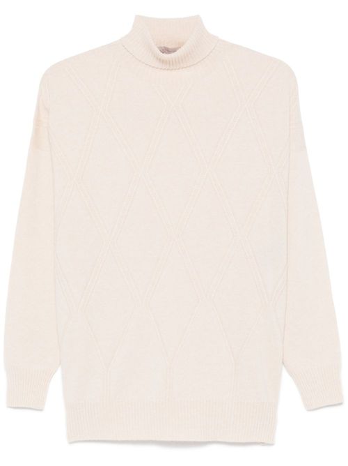 Argyle check pattern sweater - Neutrals