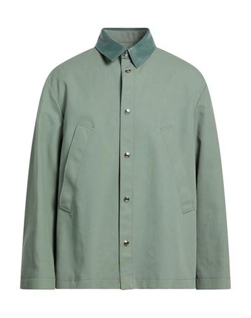 Man Jacket Sage green Size 38 Cotton, Lambskin