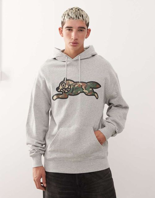 Ice Cream camo running dog pullover hoodie in gray