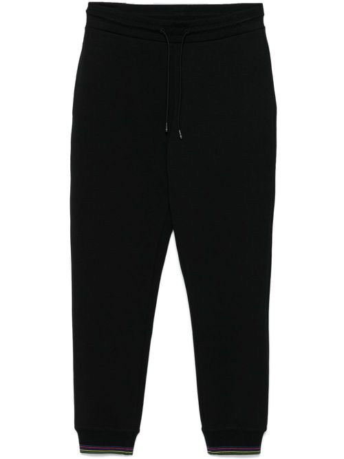 Drawstring-waist track pants - Black