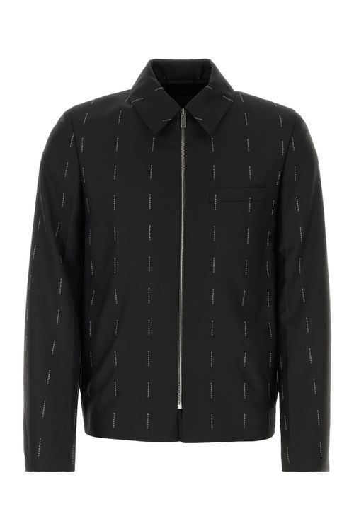 Monogram-Embroidered Jacket — Black
