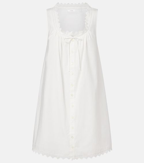 Scalloped cotton poplin shirt dress