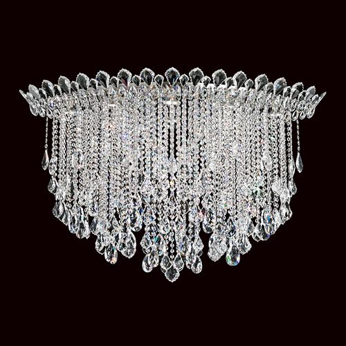 Schonbek Trilliane Strands 8-Light Ceiling Light in Stainless Steel with Clear Heritage Crysta