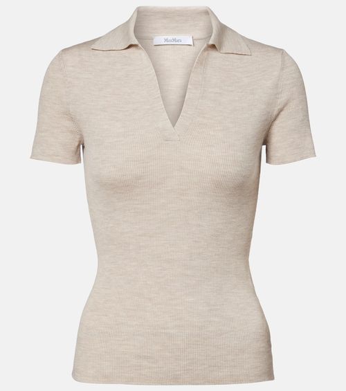 Albero ribbed-knit wool polo shirt