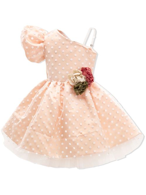 Polka dot cotton gown - Orange