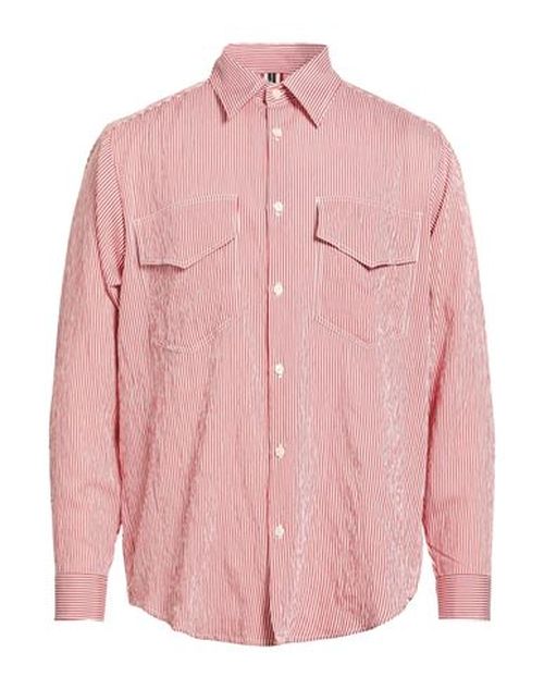 Man Shirt Red Size L Cotton