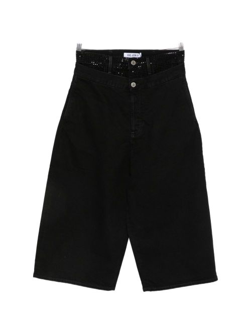 Denim Bermuda Shorts — Black