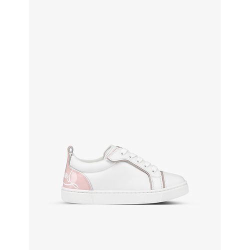 Boys Bianco Kids Funnyto Logo-print Leather Low-top Trainers 