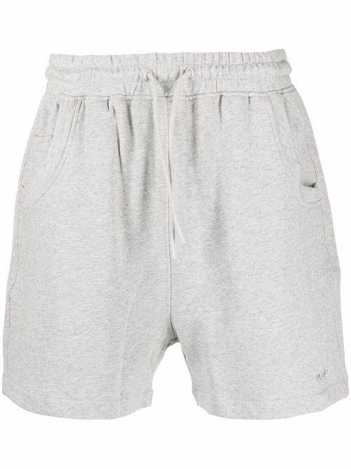 Drawstring waist track shorts - Grey