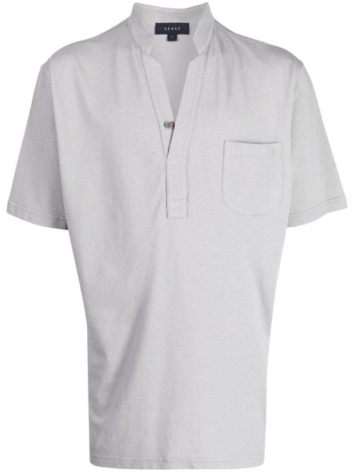 V-neck cotton T-shirt - Grey