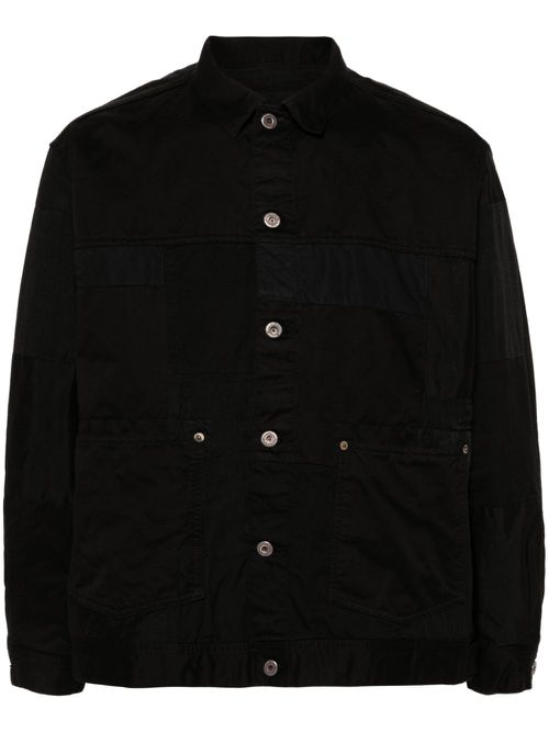 Panelled shirt jacket - Black