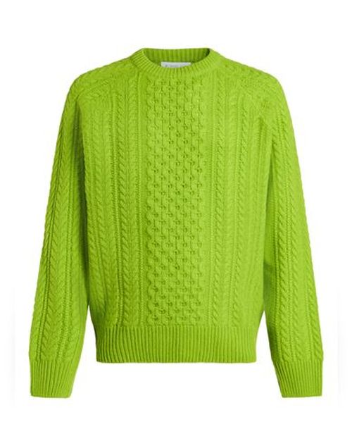 Man Sweater Lime green Size S Wool, Polyamide