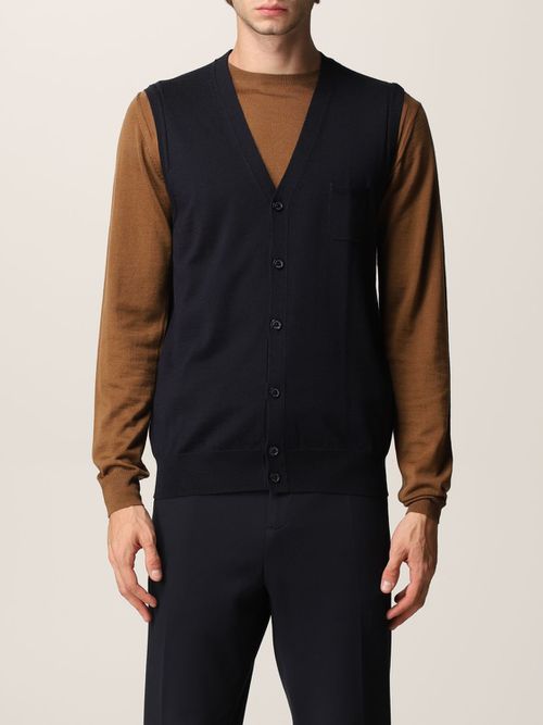 Suit Vest Men color Blue