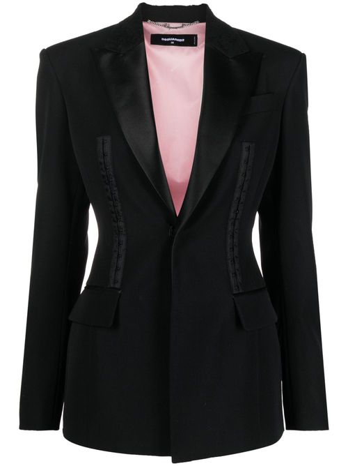 Strap-detail blazer - Black
