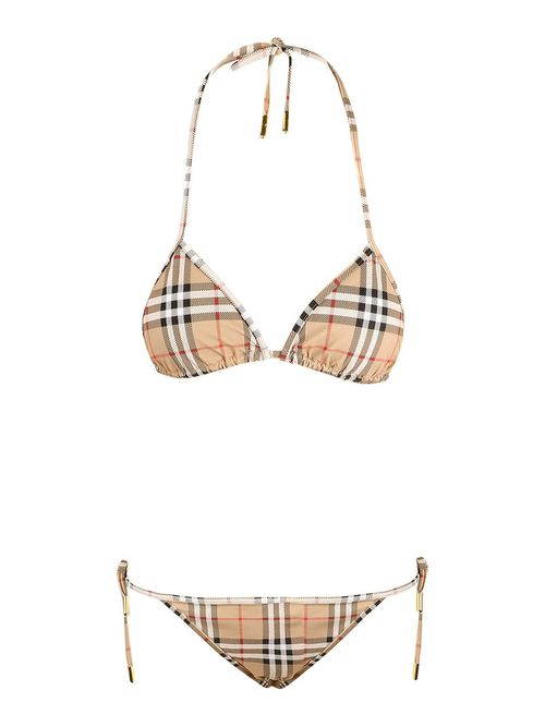 Vintage check patterned bikini