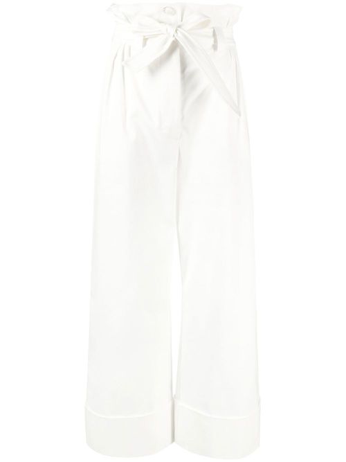 Paper-bag waist trousers - White